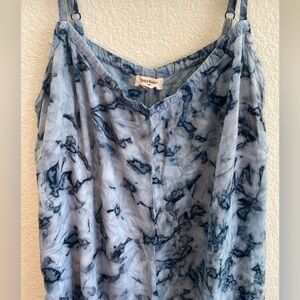 Wide Leg Romper Tie Dye Blue